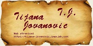 Tijana Jovanović vizit kartica